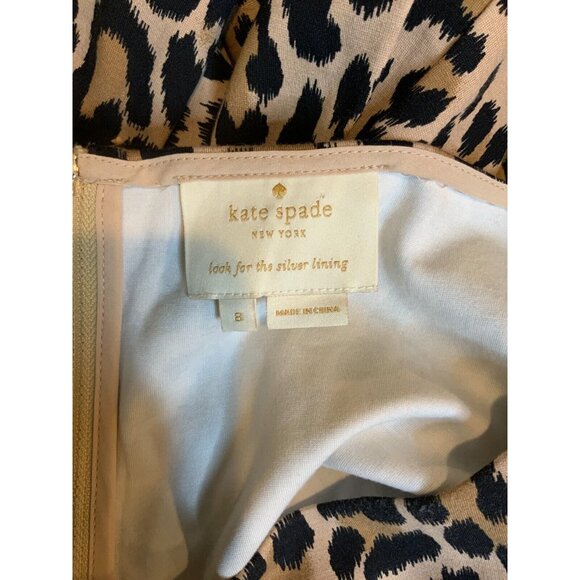 Kate Spade New York Tan & Black Leopard Print Fit & Flare Dress Size 8 - Picture 5 of 5